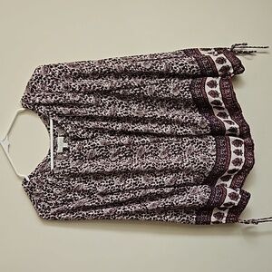 Lucky brand floral print blouse top medium